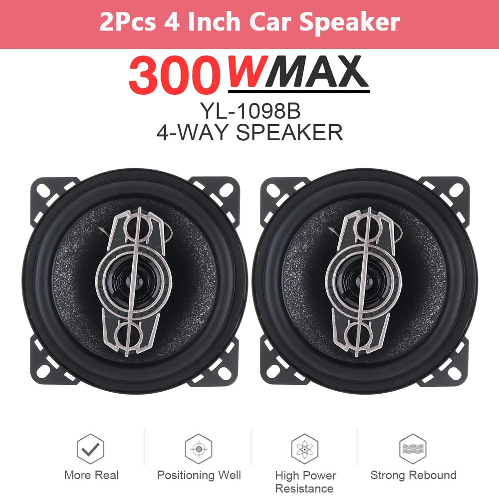 

2pcs 4/5/6 Inch Car Speakers 4 Way Subwoofer Car Audio Music Stereo Full Range Frequency Coaxial Hifi Automotive Speaker