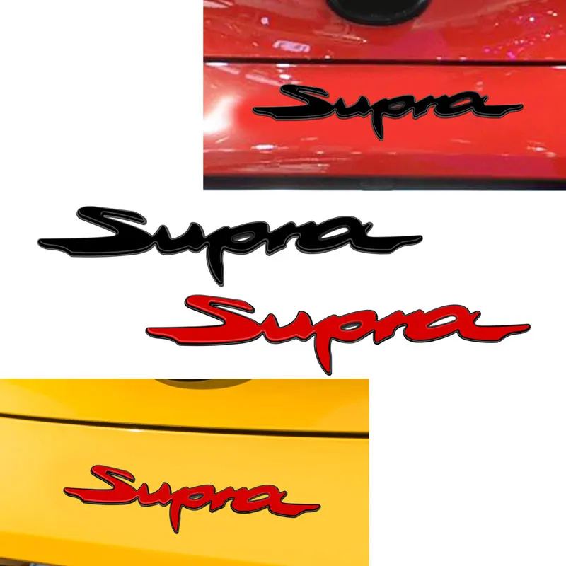 Car Styling ABS Plastic Supra Letter Logo Sticker Rear Bumper Tail Trunk Rear Emblem Badge Decal Auto Accessories