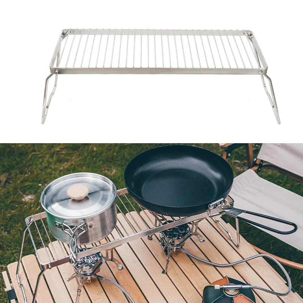 

1pcs Portable Campfire Grill Multifunctional Camping Fire Cooking Rack Barbecue Grill Grate For Outdoor Adventures Trip Camping