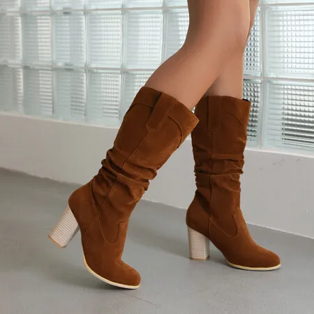 

Boots Round Toe Sexy Thigh High Heels High Sexy Female Shoes Winter Footwear Over-the-Knee Ladies Rubber Autumn 2024