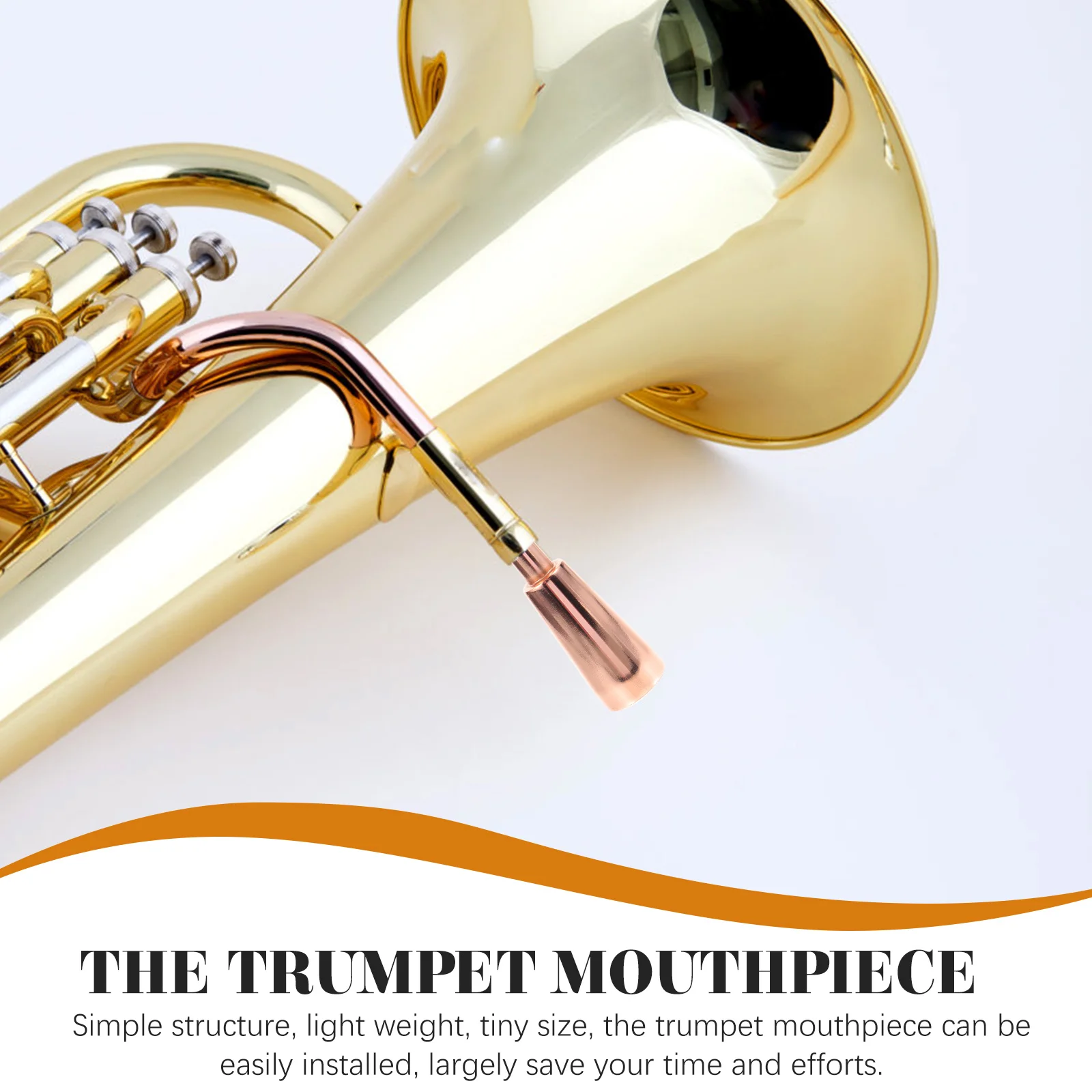 

Trumpet Replacement Mouthpiece Brass Instrument Accessories Rose Gold for Beginners