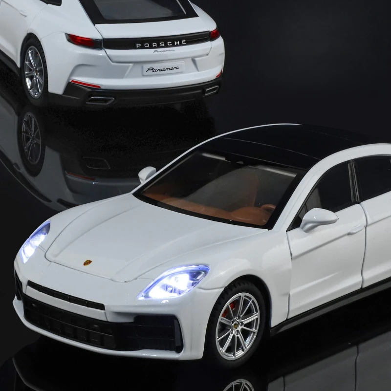 1:24 파나메라 시뮬레이션 합금 고급 세단 자동차 모델 사운드 및 라이트 풀백 장난감 자동차 장난감 소년 컬렉션 장식 선물