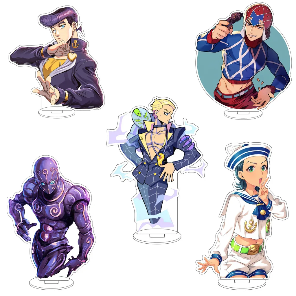 Figura Acrílica de 16 cm de Anime JoJo's Bizarre Adventure, Jonathan Joestar, Joseph Joestar, Giorno Giovanna, con Base, Adornos, Regalos