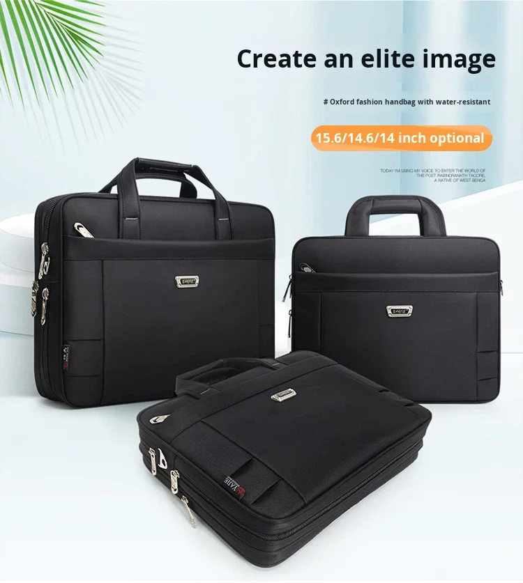 Large Capacity Briefcase Bag Men Business 17 15.6 14 inch Laptop Bag Shoulder  Canvas Handbags Messenger Work Tote Bag