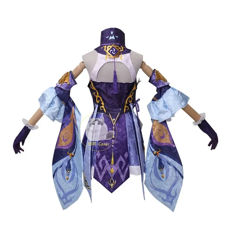 

aaa12 3Keqing Genshin Impact Cosplay Costume Anime Game Uniform Keqing Wig Dress Clothing Halloween Party Outfits for Wo