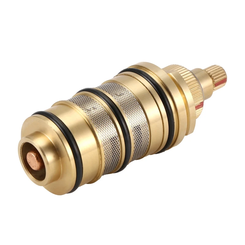 Brass Replacement Thermostatic Cartridge, Shower Mixer Valve Bar Repair Kit Bathroom Water Temperature Control Faucet