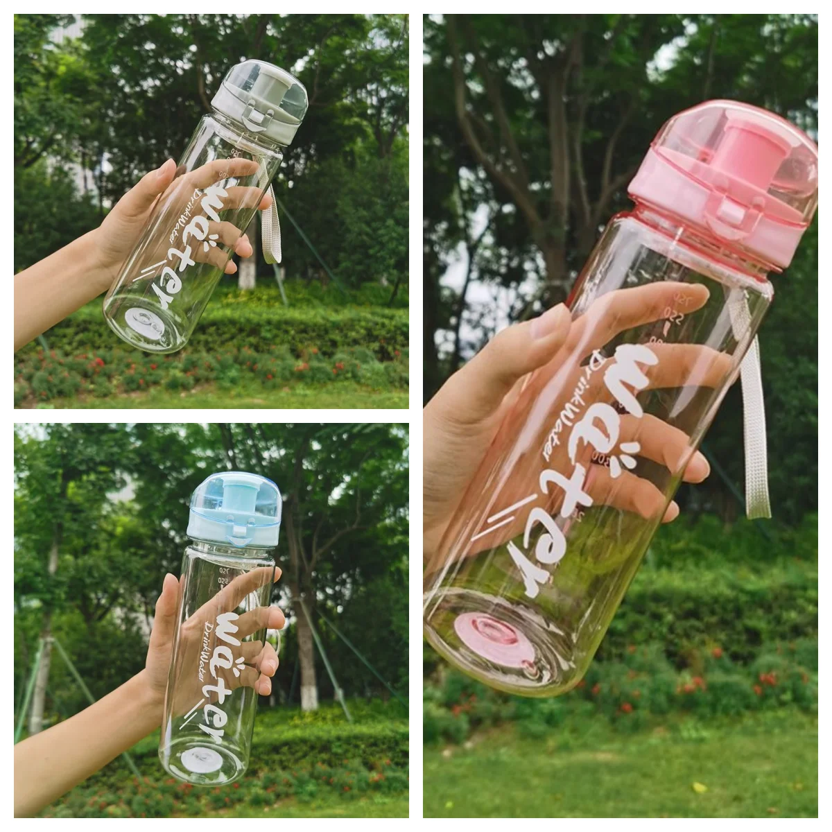 

500ML Clear Matte Water Cup Outdoor Sports Juice Water Cup Frosted Water Bottle Kitchen Drinkware Adult Children Portable