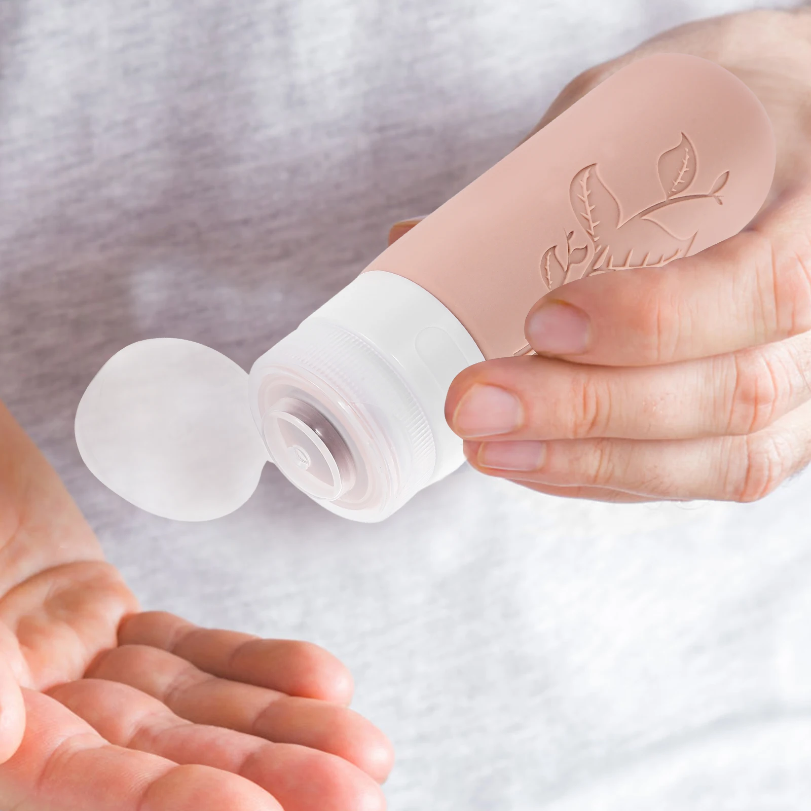 

Silicone Toiletry Bottles Leak Proof Refillable Travel Containers for Liquids Empty Shampoo Reusable travel size portable