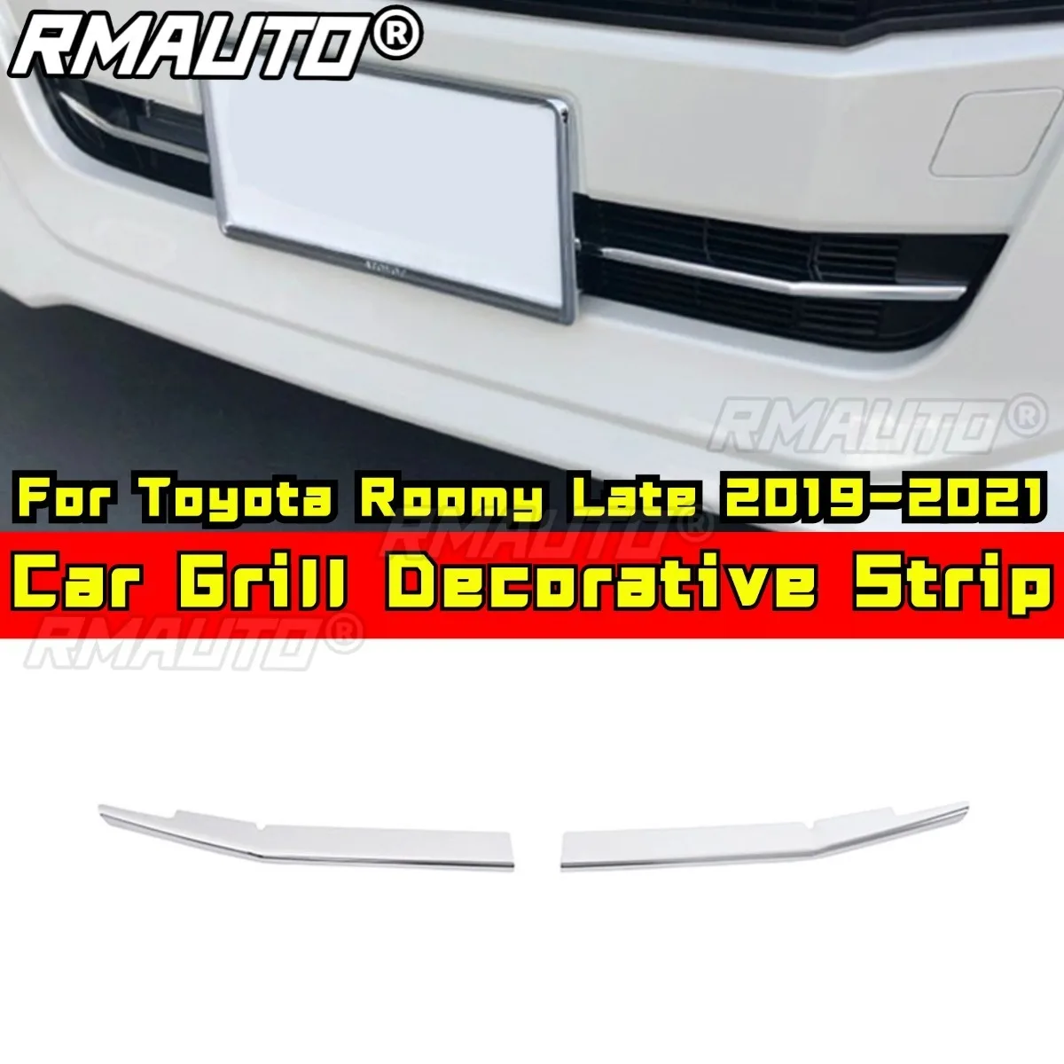 Car Front Bumper Grill Frame Car Grille Cover Decoration Body Kit For Toyota Roomy Late 2019-2021 Car Accessories