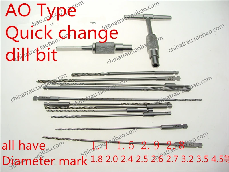 orthopedic instrument AO Quick change bone drill bit Lengthen locking plate screw drill guider Pet Small animal Veterinary