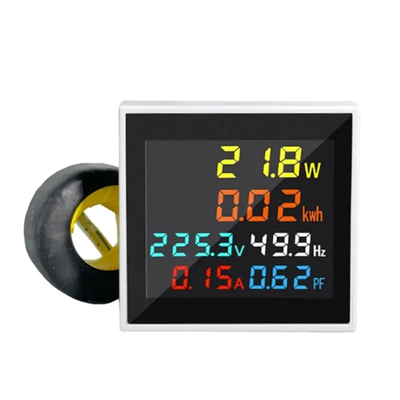 A19F-AC 50-300V Digital Voltmeter Ammeter 100A Wattmeter Frequency Meter Voltage Monitor Current Factor KWH