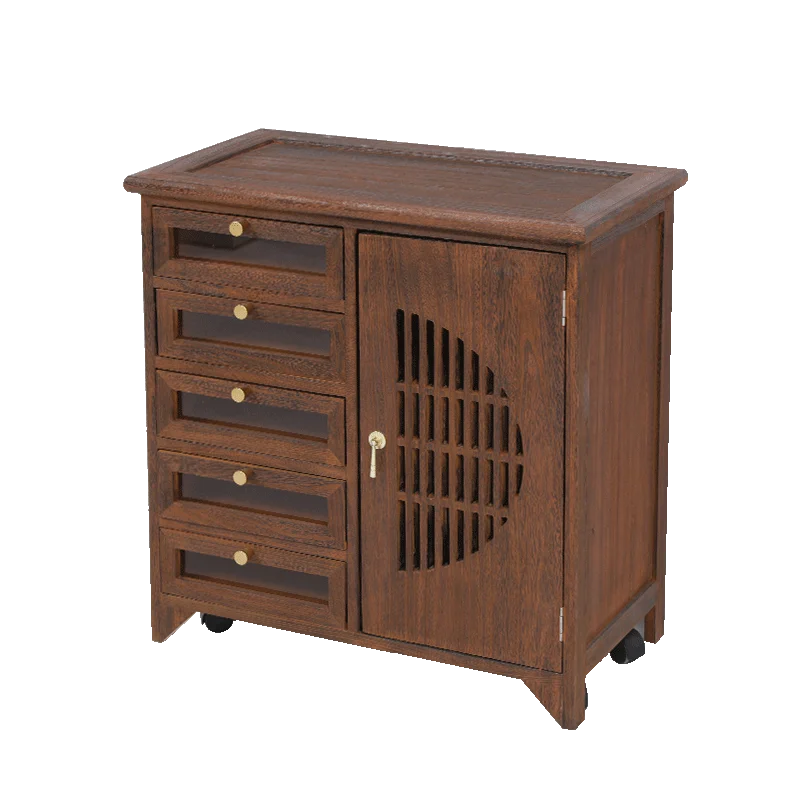 Chinese solid wood small tea cabinet, chest cabinet, retro living room wall locker, American side cabinet, simple dining