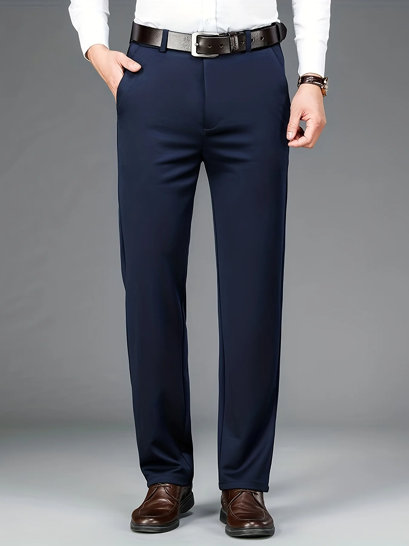 Pantalon design classique pour hommes, pantalon de couleur unie pour les occasions d'affaires du printemps et de l'été, style de luxe classique