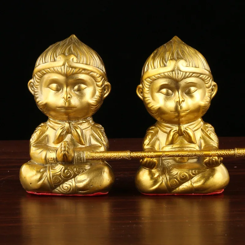 Sales Brass Trumpet Wukong Fight to Win Heartfelt Buddha Craft Home Car Decoration Copper Ornament