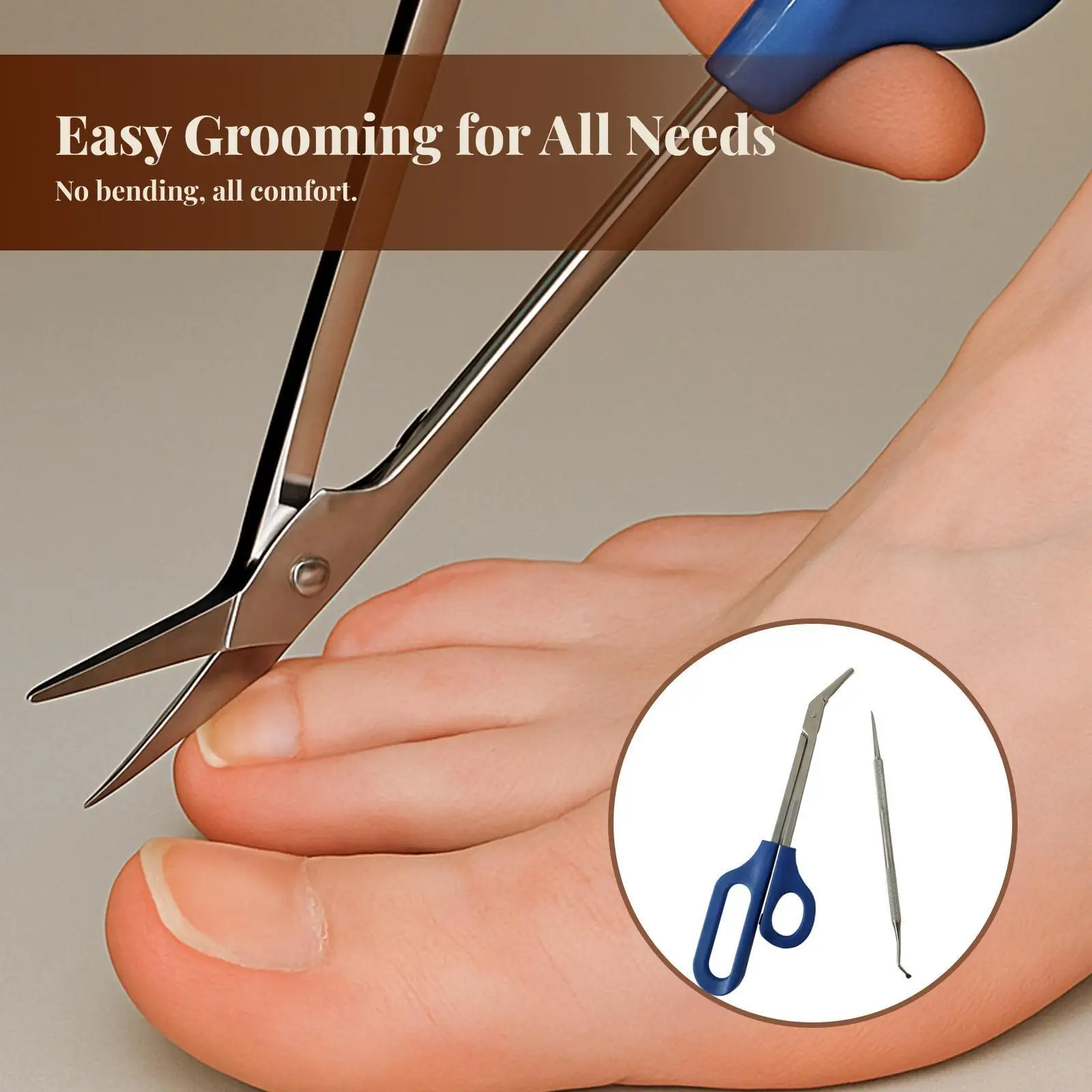 Long Reach Toenail Scissors Pedicure Humanized Design Easy Use Unique Design
