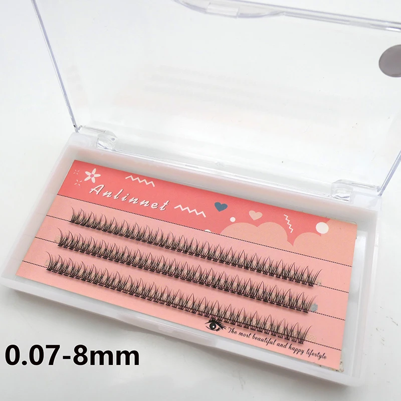 120 Teile/schachtel Premium Nerz Individuelle Schwalbenschwanz Wimpern Verlängerung Natürliche 3D Cluster Wimpern Professionelle Make-Up Ausgestellte Wimpern – Detail 3