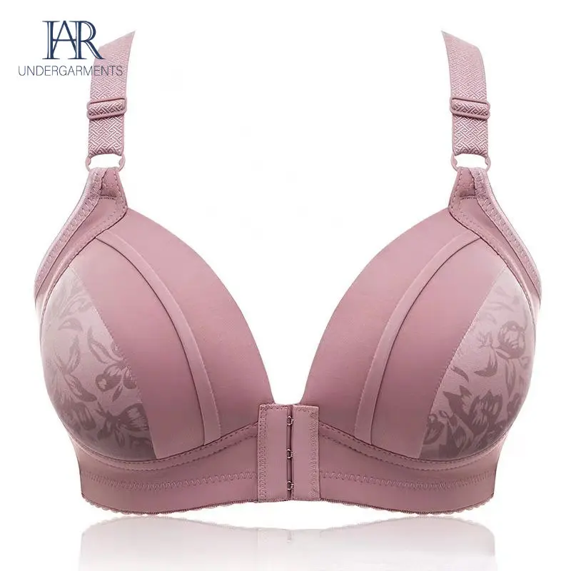 Push Up Bra Front Closure Sexy Sports Bra for Women Underwear Wireless Bralette Female Gather Floral Brassiere Top Plus Size