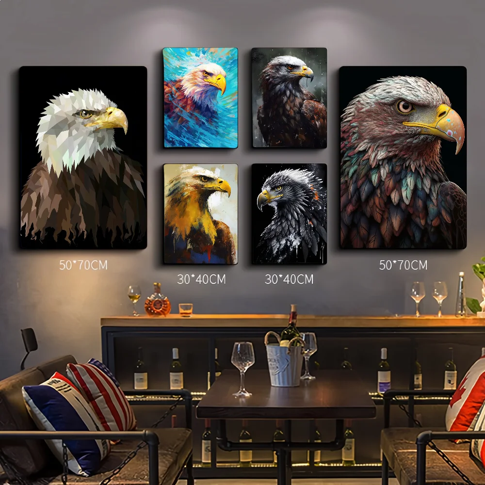 

Eagle Portrait Self-adhesive Art Poster Retro Kraft Paper Sticker DIY Room Bar Cafe Stickers Wall Painting