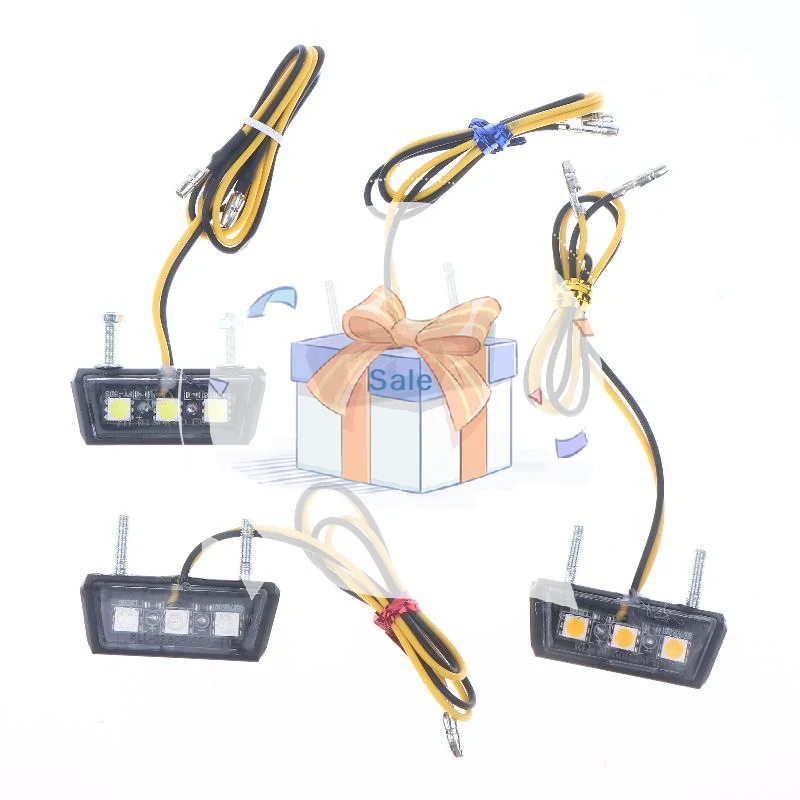 Rear Tail Light for Motorcycle, Waterproof 12V LED License Plate Light