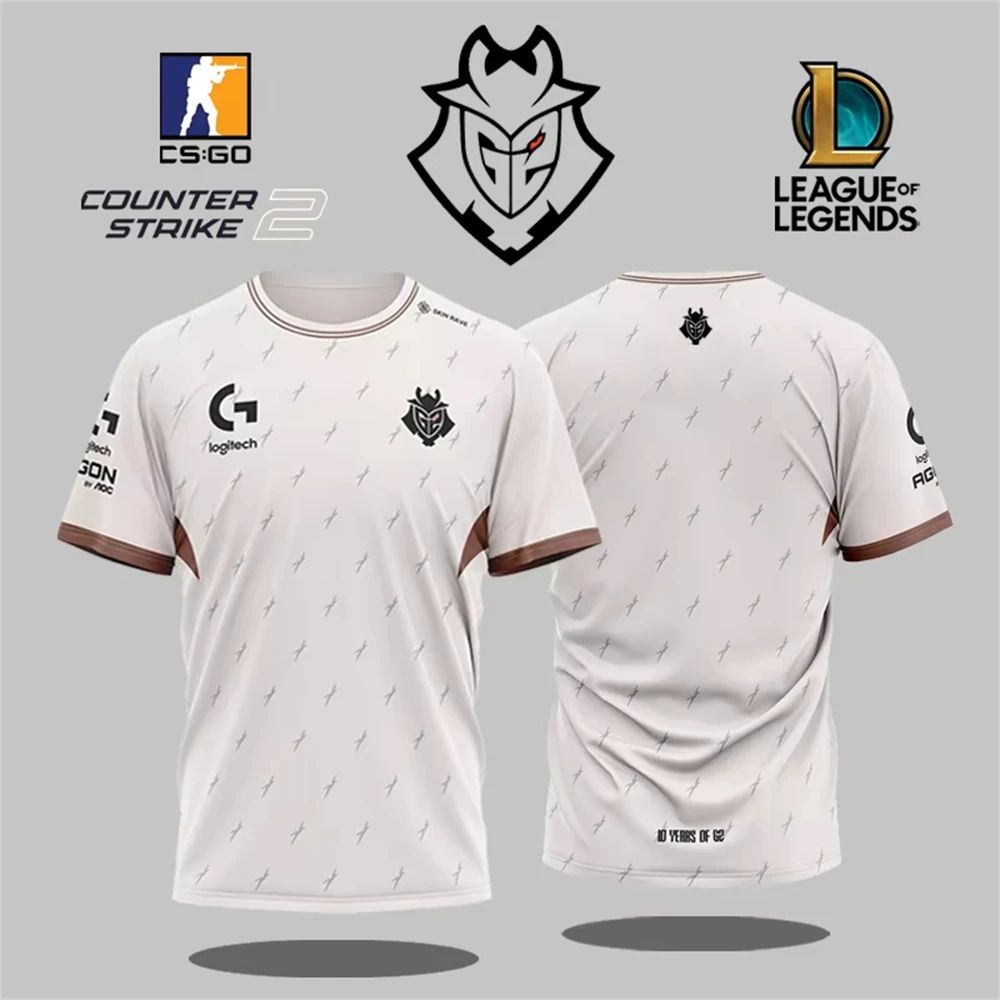 

G2 Esports Club 2025 White Jersey League Of Legends CSGO Professional League Player Uniforms Fan Customized T-shirts Unisex Tops