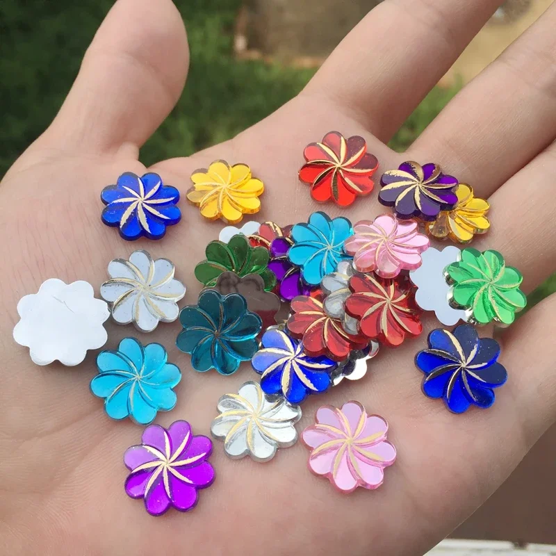 30pcs Flower design acrylic rhinestone Art Rhinestones for DIY 15mm -Z31A