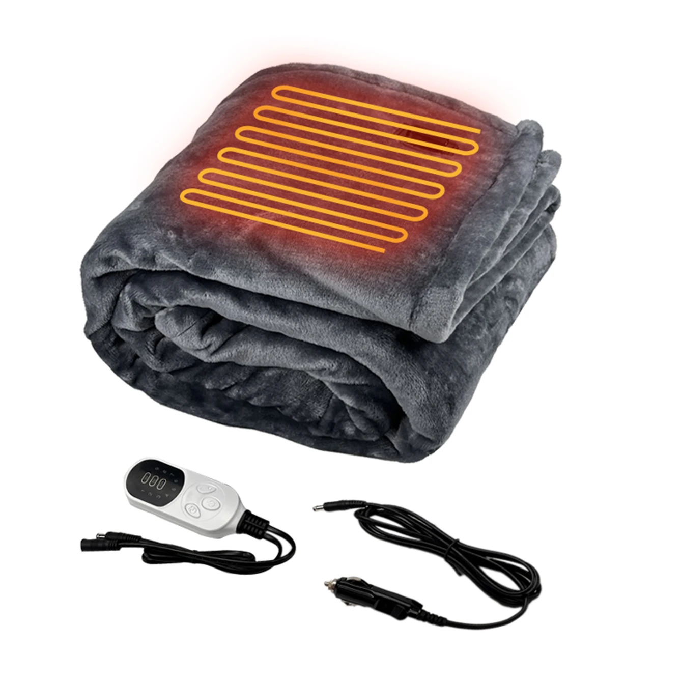 Heated Car Blanket 12-Volt Electric Blanket for Car Truck SUV or RV Portable Heated Throw Warm Blanket for Camping Washable