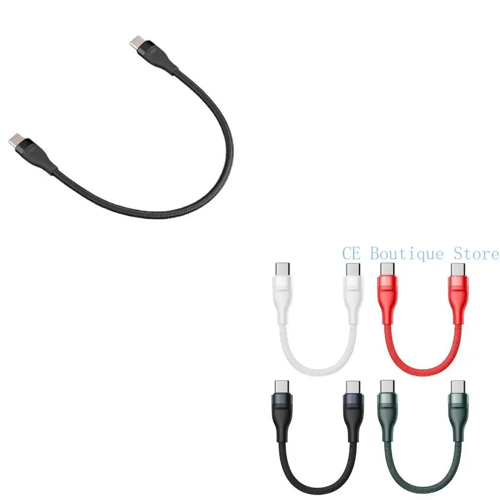 

652F USBC Короткая зарядка кабель 480 Гбит / с 66 Вт USB C тип C Самцовый нейлоновый заряд