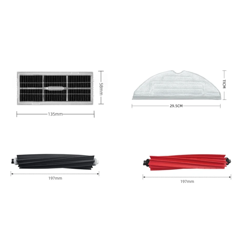 20 Stück Ersatzteile für Roborock S8 Pro Ultra Seitenbürste Filter Mopptuch für Roborock S8/S8+ Staubsaugerteile