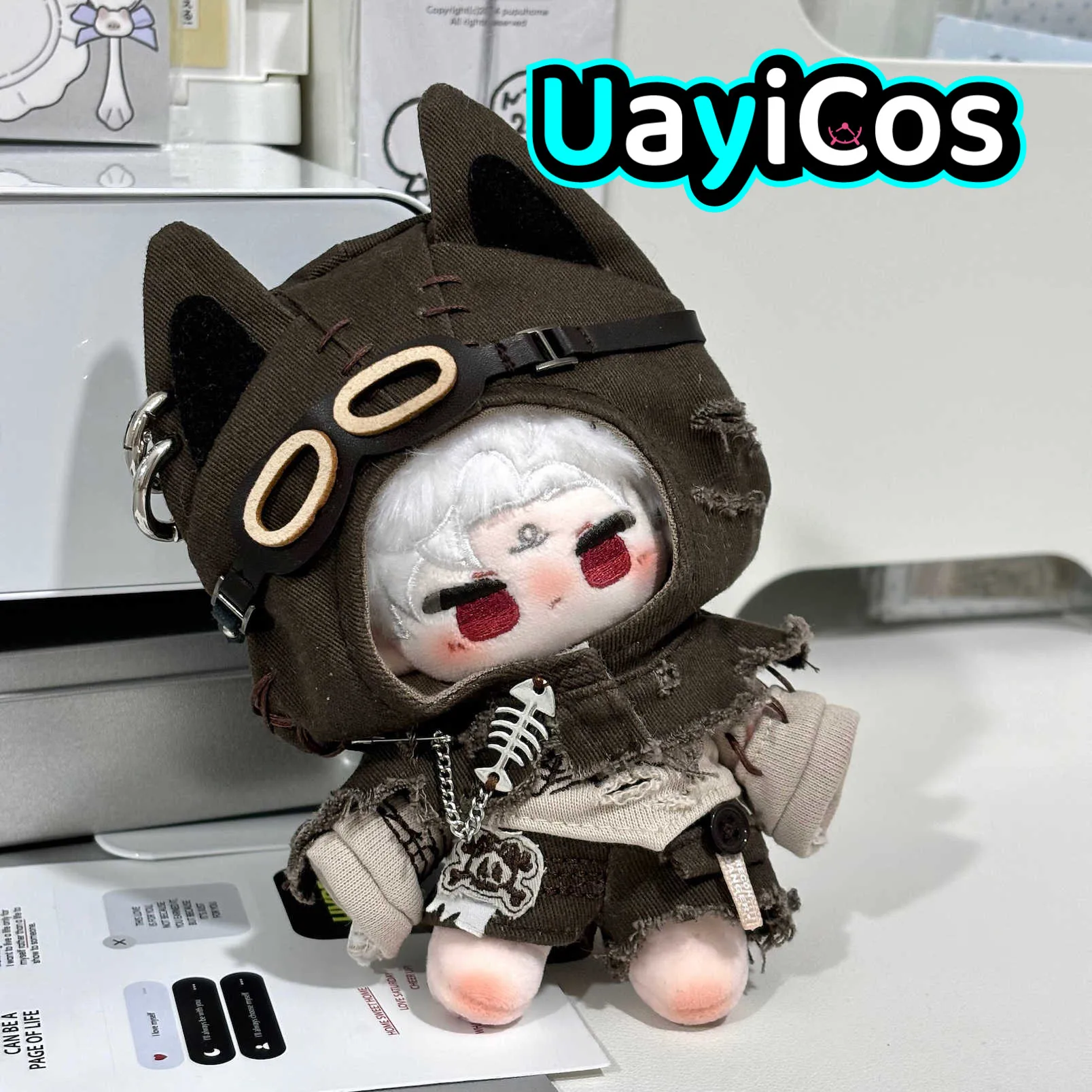 10cm Doll Clothes Cool Girl Doomsday Dune Punk Skull Trousers Cloak Suit Stuffed Plushies Plush Doll Accessories Anime Toy Kids