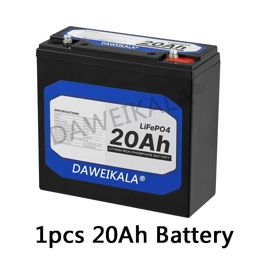 12V 20Ah LiFePO4 Batterij BMS 12V 20Ah Deep Cycle Batterij Voor Power Wheels Fishfinder Verlichting Supply lithium Batterij - afbeelding 1