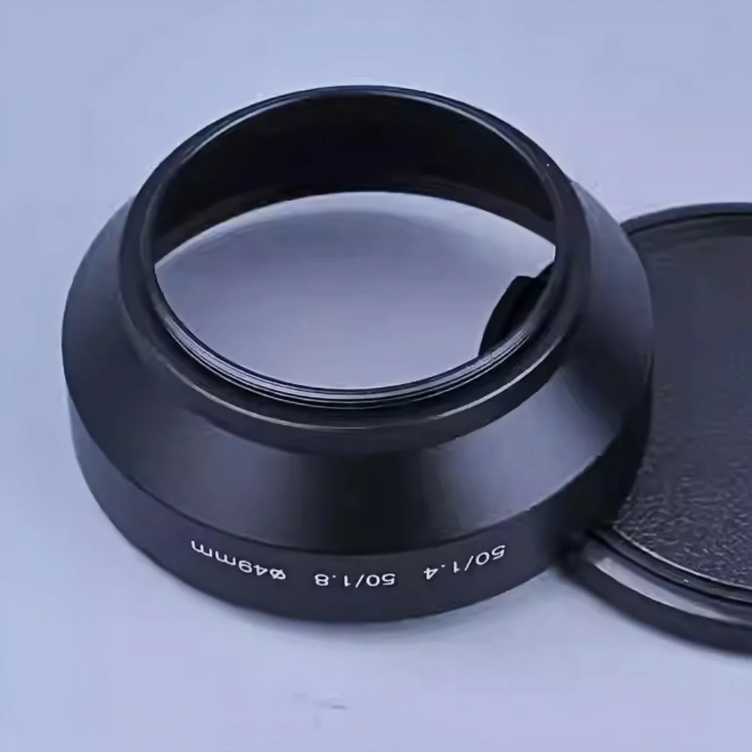 

49 52 55 67 72 77 mm Camera Lens Hood Light Shield Sunshade Metal Shading Cover with Cap Internal Threaded Matte Paint Coating