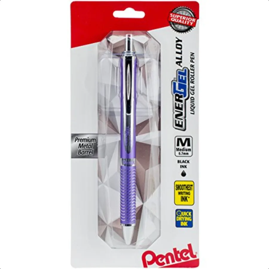 

Жидкая гелевая ручка EnerGel Alloy RT Premium, 0,7 мм, фиолетовый корпус, черные чернила BL407VBPA