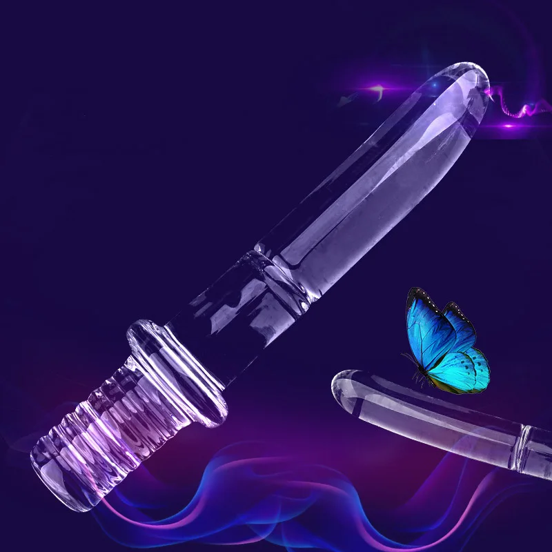 Female Anal Plug Dildo Sword-Like Model Glass Crystal Dildo Toy Male Anal Plug Glass Dildo Ddult Female Vaginal Masturbation Toy