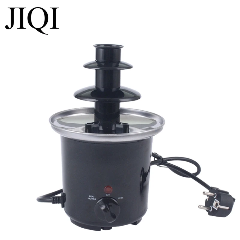 JIQI Mini Chocolate Melting Pot Electric Chocolate Fountain Fondue Cheese Butter Heating Melter DIY Waterfall Hotpot Baking Tool