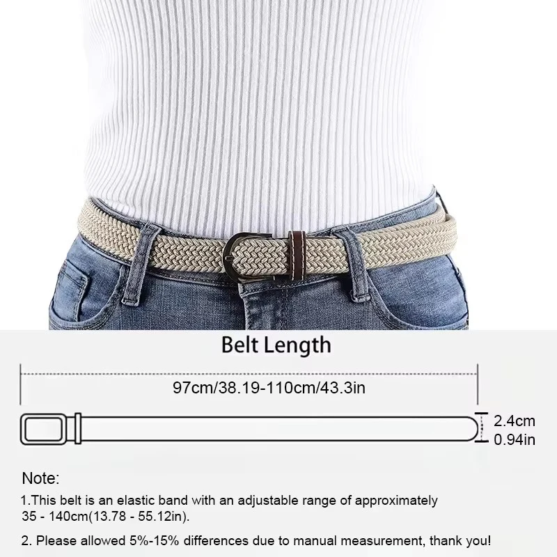 Unisex Casual Outings Canvas Elastischer Gürtel, gewebtes Gummiband, Party, tägliches Pendeln – Detail 1