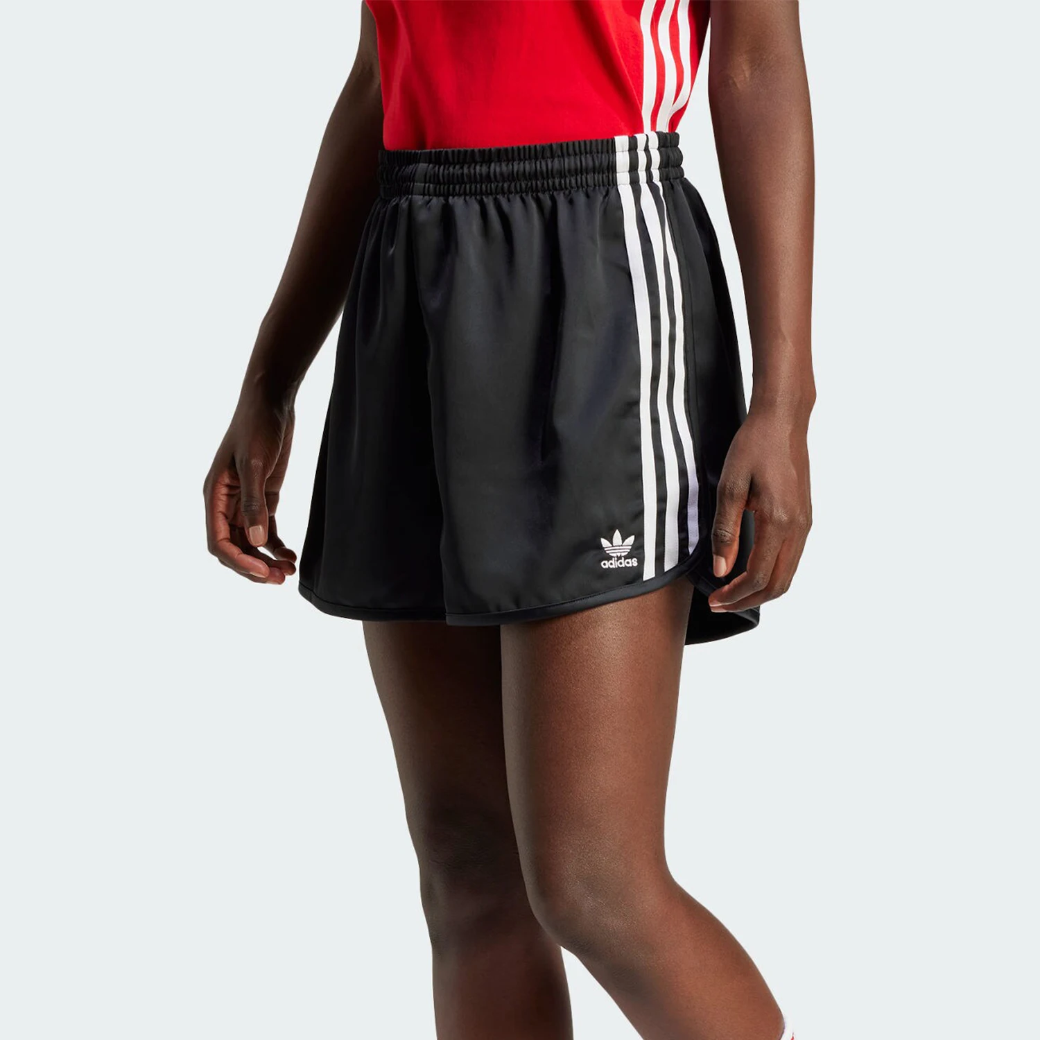 

Официальные аутентичные женские летние спортивные атласные дышащие шорты Adidas с тремя полосками IU2528