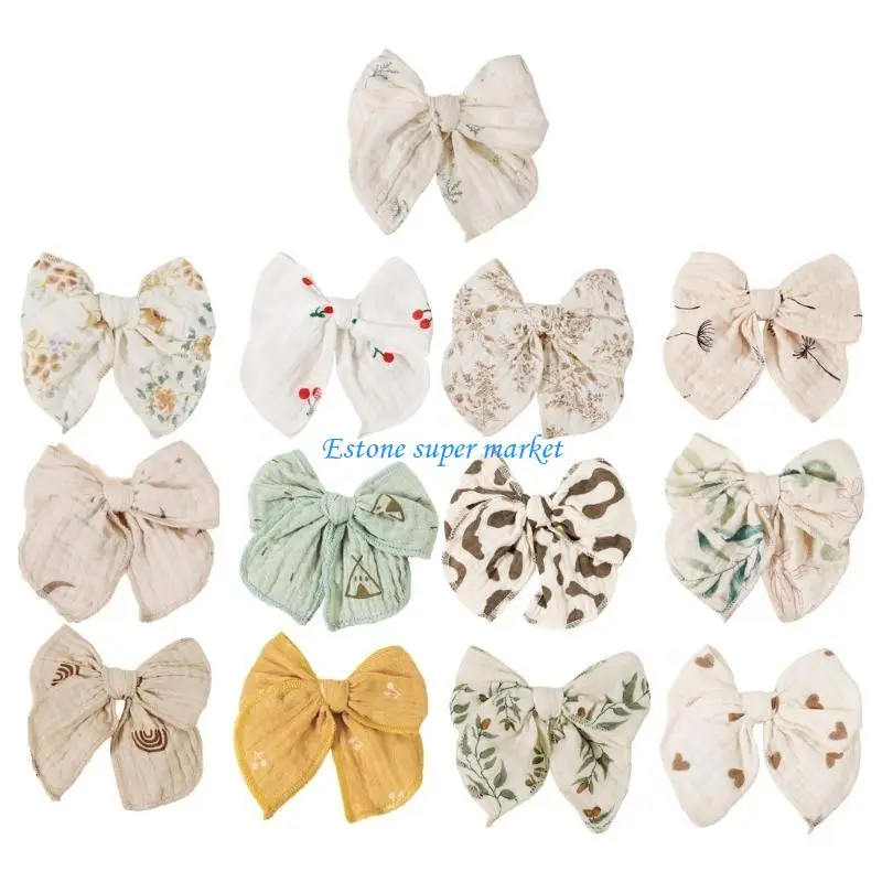 

090B Barrettes Hairpin Hair Clips Hair Accessories Floral Headwear Headdress Hair Bowknot for Daily Wearing & Parties
