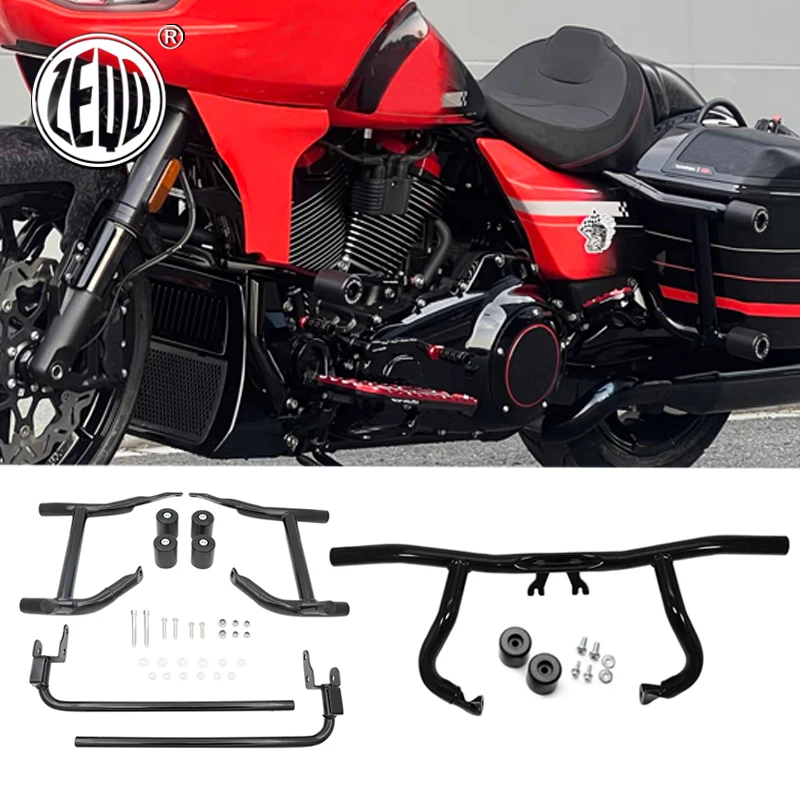 Geeignet für Harley Touring Road Glide Street Glide Sturzbügel Motorrad-Modifikation CVO Vorder- und Heck-Sturzbügel 24-25