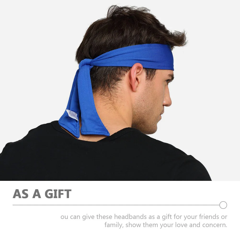 Sports Headband Hood Tie Headbands for Men Sweatband Women Scarf Black Bandanas