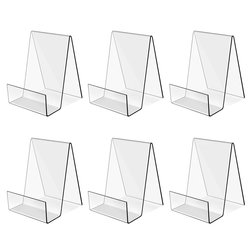 Promotion! 6PACK Acrylic Book Stand Clear Acrylic Display Easel Holder For Displaying Picture Albums, Books, Music Sheets