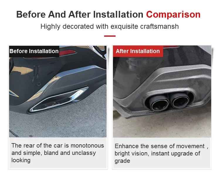 Car Exhaust Pipe for bmw-G14 G15 G16 840i 850i Upgrade M Performance Stainless Carbon Fiber Exhaust Tip SYstem Muffler Tip view 5