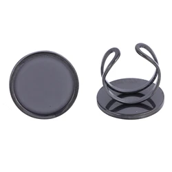 5pcs stainless steel black fit 20mm round cabochon ring base setting blanks diy fingerring bezels for jewelry making