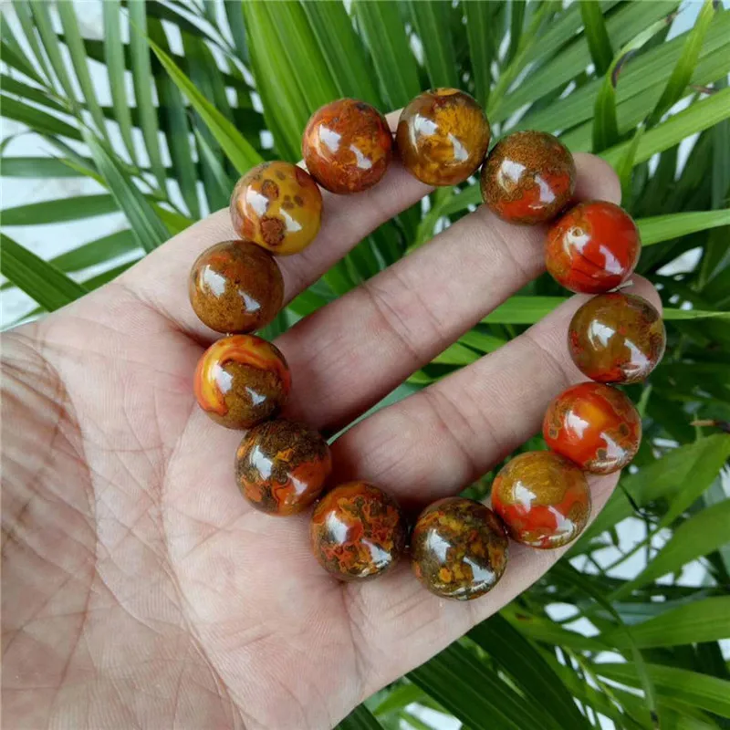 Jade A-grade flame-patterned agate bracelet, manufactured by a Hebei-based company specializing in Warring States period red aga