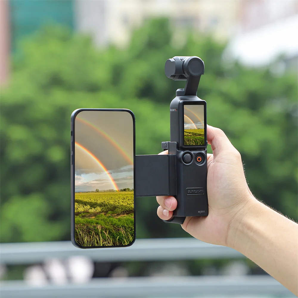 Suporte de teleprompter para dji osmo pocket 3, adaptador magnético de telefone, carcaça com mão, corda de expansão de câmera