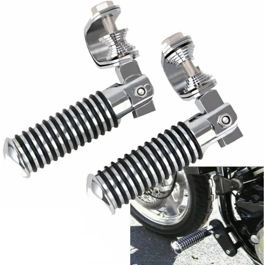 

Universal Crash Bar Foot Pegs for Motorcycles with 1 and 1.25 Engine Guard UClamp Design Compatible with Harley Sportster 883 1