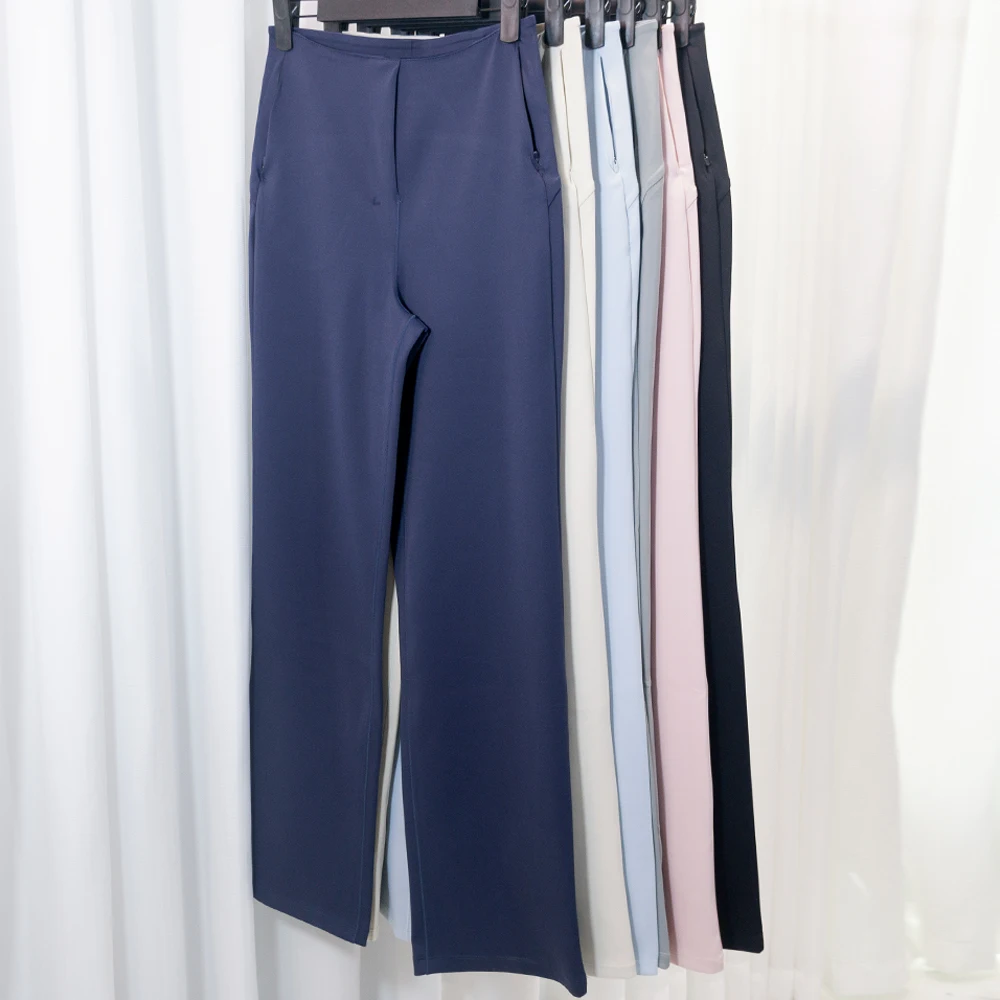 High-Waisted Slim Fit Suit Pants Casual Commuter Slimming Wrinkle-Resistant Crisp Pocket Hip-Lifting Stretch Flared Casual Trous