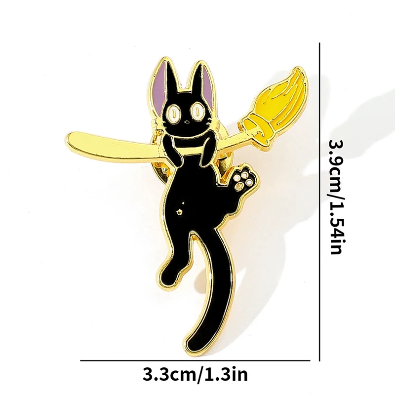 Hot Sale Metal Cartoon Brooch Lapel Pin Cute Black Cat Enamel Badge Accessoriess Gift For Kids Friends