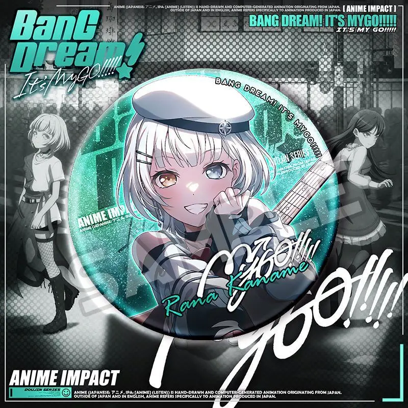 BanG Dream It's MyGO شارات كرتونية عصرية لشخصية أنيمي تاكاماتسو توموري أنون شيهايا ليزر صفيح دبابيس حقيبة الديكور