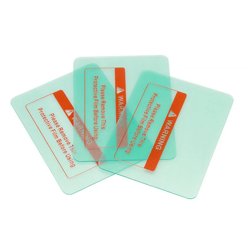 10Pcs รอบมุมป้องกันพลาสติกแผ่น (PC) ของ Solar Auto Darkening เชื่อมหน้ากาก/กรอง/หมวกกันน็อกสี่เหลี่ยมผืนผ้าโค้งมน