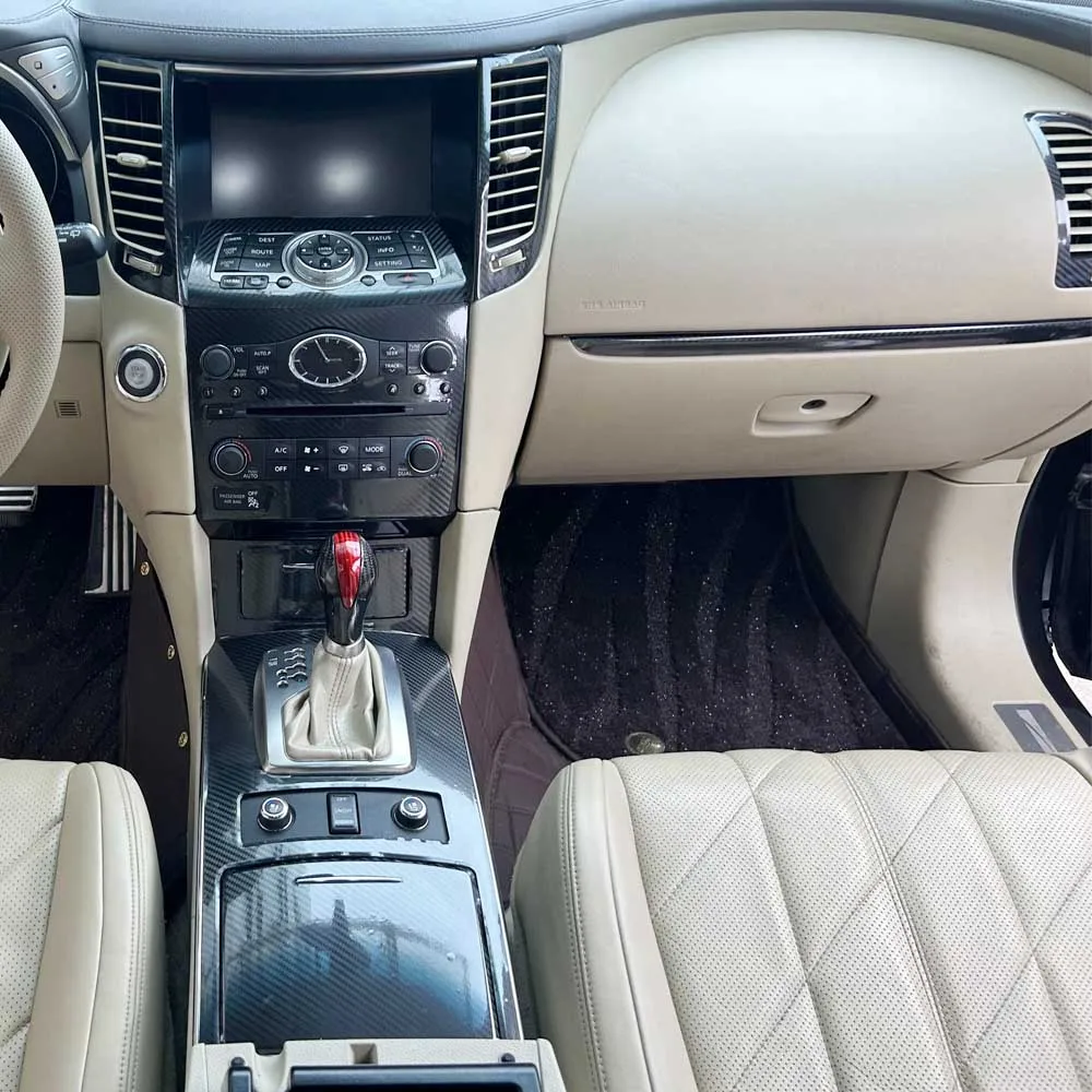 

For Infiniti QX70 FX35 FX55 09-16 Interior Central Control Panel Door Handle Carbon Fiber Stickers Decals Car Styling Accessorie